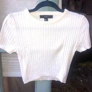 White knit crop top